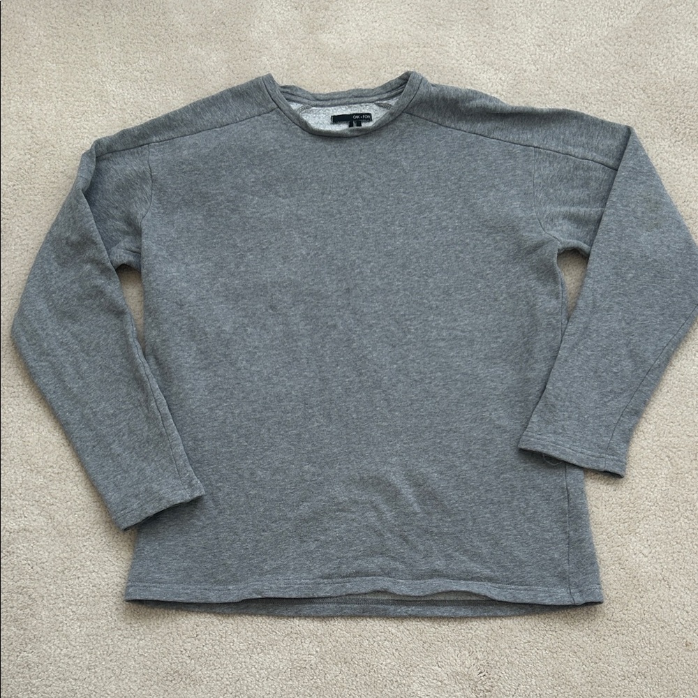 OAK + FORT Oversized Heather Gray Crewneck - Size S